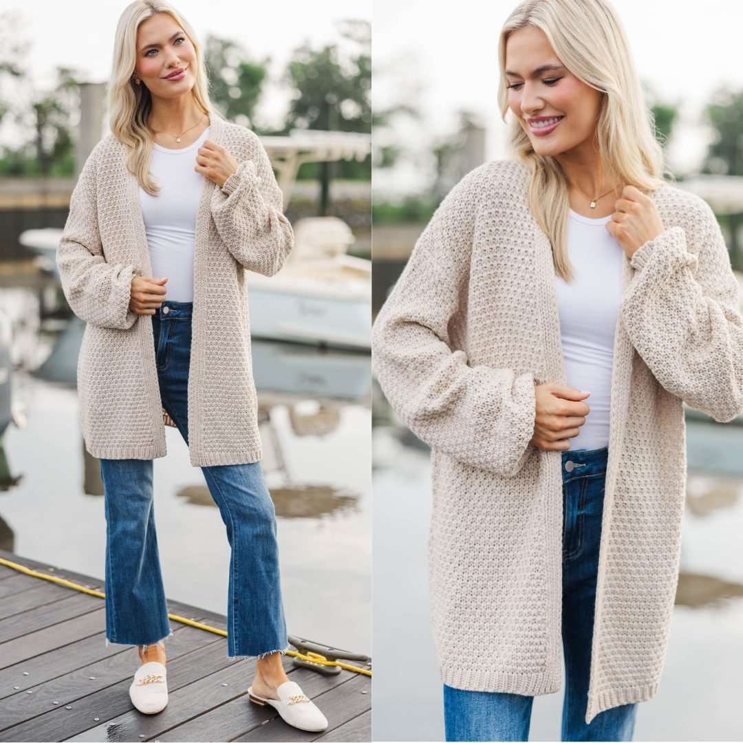 Face The Day Taupe Brown Cardigan – Shop the Mint