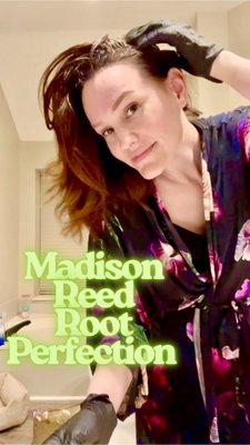 This permanent root color from madisonreed is my new lifesaver when I have an event and can’t make it to the salon!! 

#madisonreed #hairdye #beforeandafterhair #diyhair