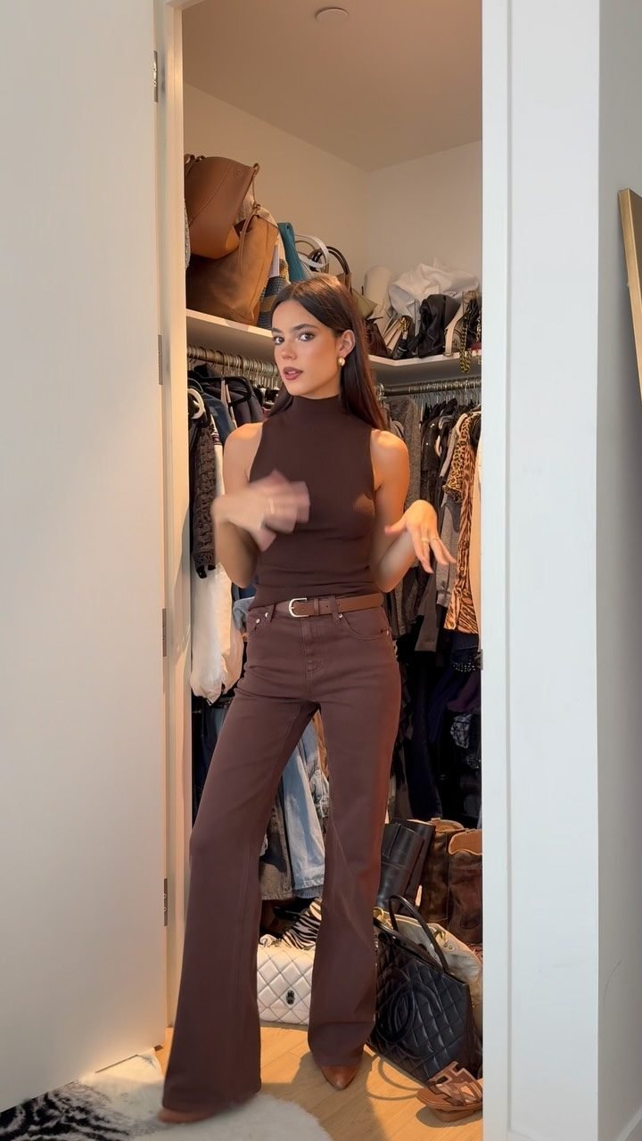 DARCEY KNIT TANK in DARK CHOCOLATE | ALICE + OLIVIA