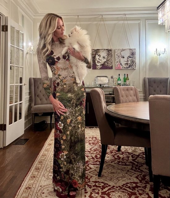 delora maxi dress alice and olivia DELORA FITTED LONG SLEEVE MAXI DRESS in ATRIUM FLORAL LG