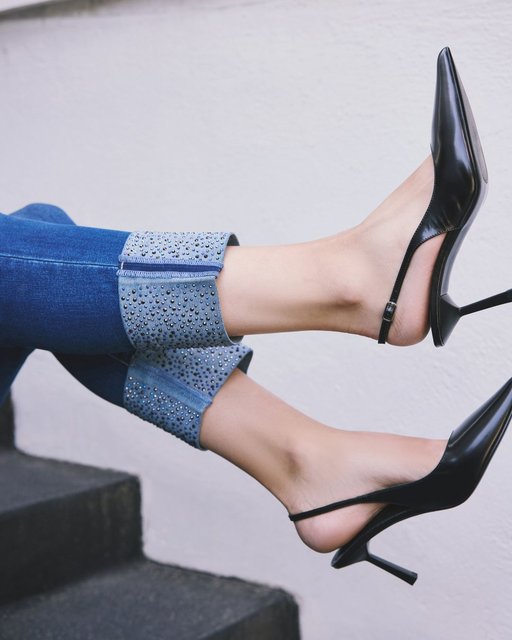 Go ahead, add some razzle dazzle ✨ Shop our new embellished denim collection at the link in bio 👖