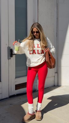 Feelin’ Festive ❤️🤍 For your holiday shopping runs, cold weather walks, cozy days at home, and all the in-between! 

#grwm #ootd #holiday