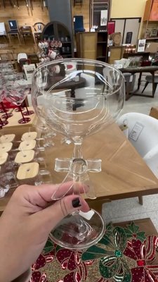 Green Christmas Tree Figural Stem Wine Glass - World Market