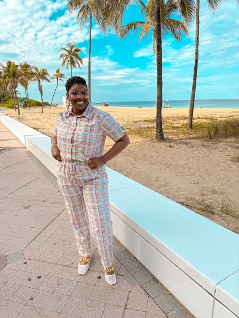 Seersucker Button Down Short-Sleeve Shirt, Red White Blue Plaid