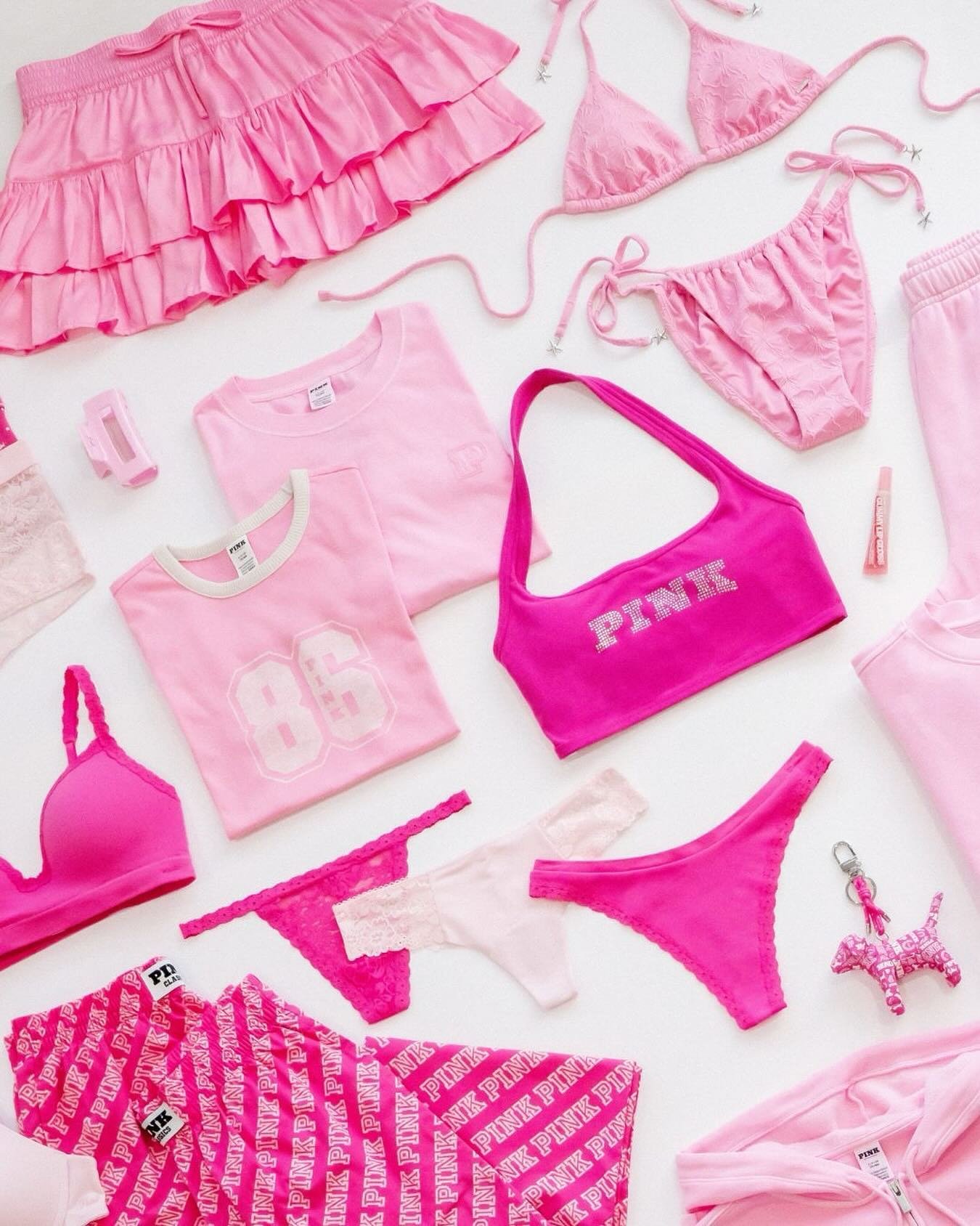 Victoria's Secret 水着 ゴールドラインピンクベロア