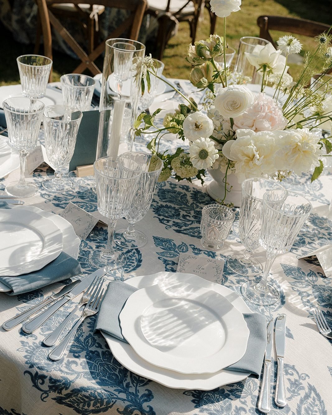 Belmont Azure Table Linen - Linen Rentals | Wedding Table Linen