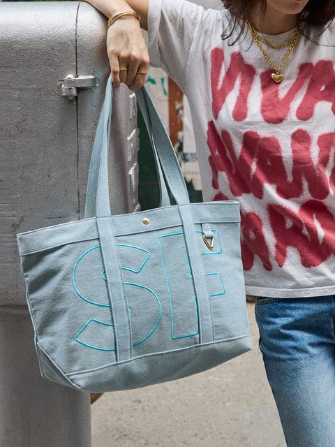 Alpha Custom Tote - Blue Denim