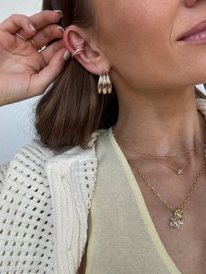 Mercedes 18K Gold Ear Cuff - Clear/Gold