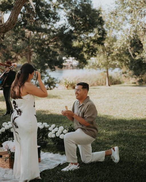 A summer of proposals. Congrats to @ayeitsg and @stephramiirzz on your engagement. 

The details: 18K Yellow gold Rosette Diamond Ring set with a Marquise Diamond

📷: @sab.shot.it