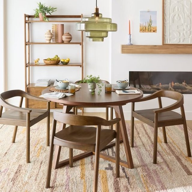 Dansen Umber Brown Wood Low Back Dining Armchair World Market