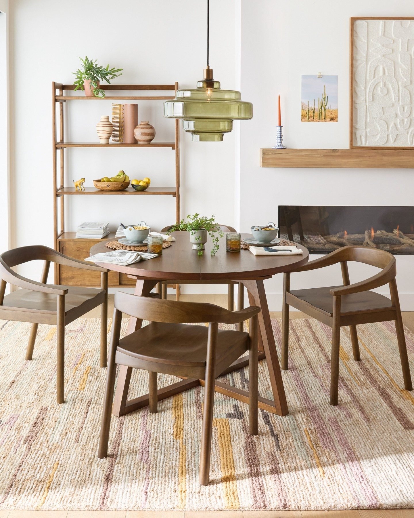 Dansen Umber Brown Wood Low Back Dining Armchair - World Market