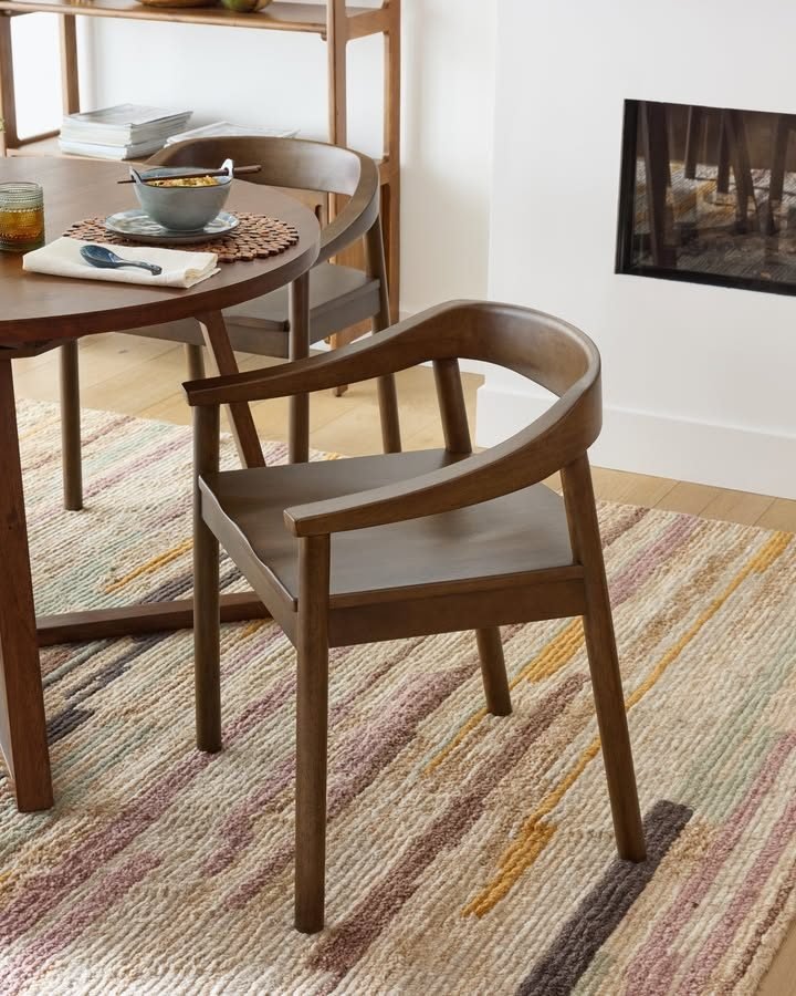 Dansen Umber Brown Wood Low Back Dining Armchair - World Market