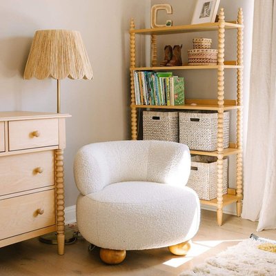 Oki Ivory Boucle Kids Lounge Chair - image 12 of 16