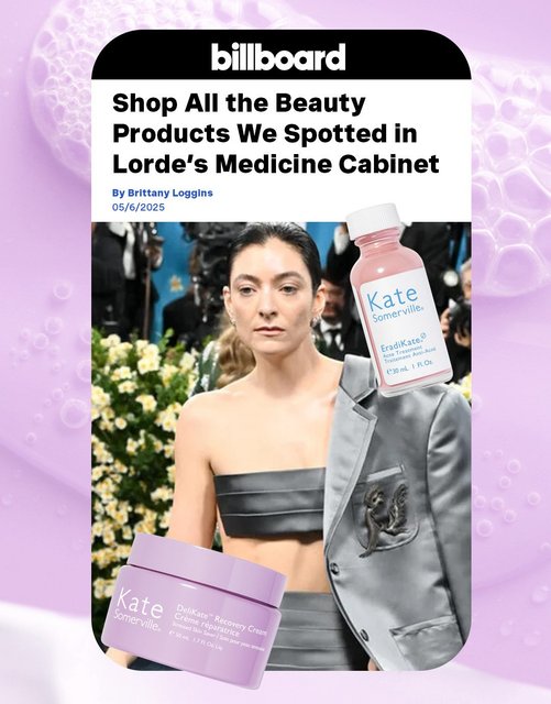 SPOTTED: Kate Somerville on @lorde’s bathroom shelf 👀 Here are the products that earned a spot (and for good reason):

✨ DeliKate Recovery Cream: A soothing, barrier-repair cream that calms stressed skin + locks in moisture for a soft, healthy glow
✨ EradiKate 10% Sulfur Spot Treatment: A fast-acting breakout hero that uses sulfur to clear pimples + prevent new ones without over-drying

Want to give your skin the Lorde-level treatment? Head to KateSomerville.com + make your shelf a moment too💖 #KateSomerville #Shelfie #SkincareEssentials #SkinHealth