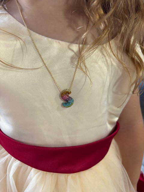 Kids' Bubble Initial Necklace - Multi