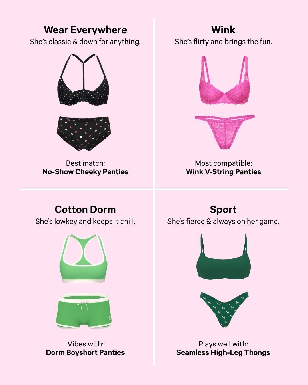 PINK: Cute Bras, Bikinis, Panties & More