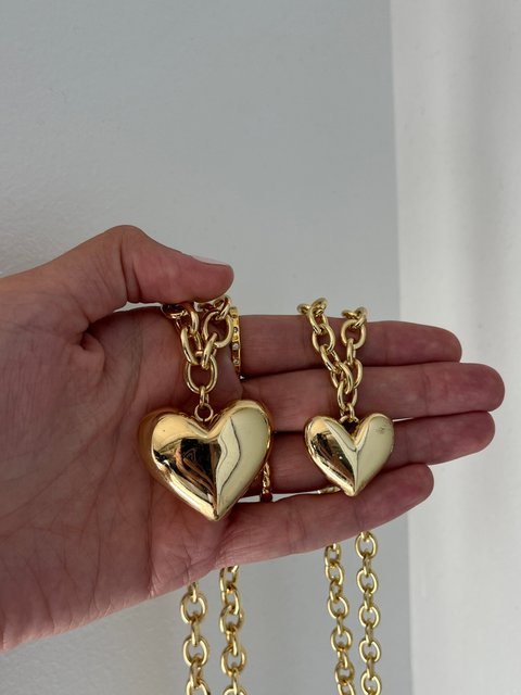 Millie Mini Bubble Heart Necklace - Gold