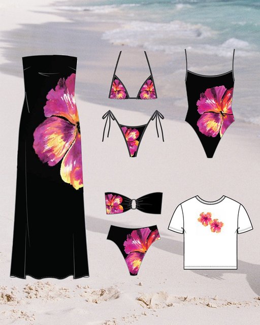 black as night, bright as island blooms 🌺 our new print is made to transition from beach days to late nights ✨