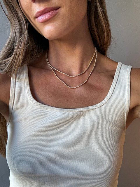 Billie 18K Gold Tennis Necklace - 18K Gold Plated Sterling Silver