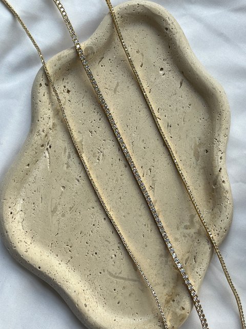 Billie 18K Gold Tennis Necklace - 18K Gold Plated Sterling Silver