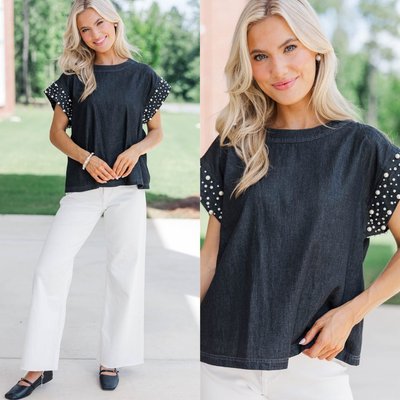 Be bold in black denim! 🖤 This pearl-embellished blouse adds edge with a polished twist—perfect for making a statement from now into fall.

>> Be Bold Black Denim Embellished Blouse

#shopthemint #boutique #onlineshopping #styledaily #getthelook #everydayfashion