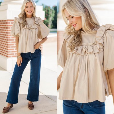Soft taupe and ruffled details keep this blouse sweet and simple. An easy choice to wear now and transition into fall with ease! 🤎

>> Say Less Taupe Ruffled Blouse

#shopthemint #boutique #onlineshopping #styledaily #getthelook #everydayfashion
