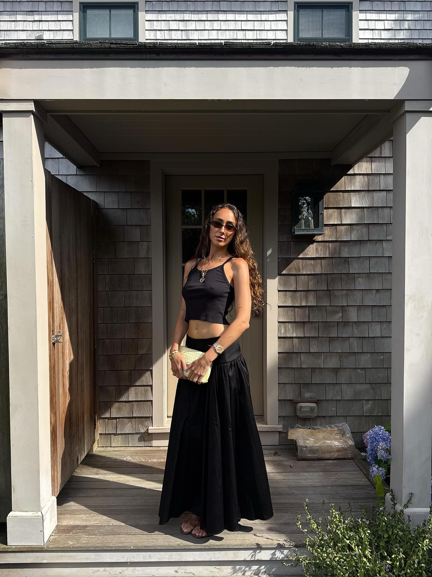 ORIANA DROP WAIST MIDI SKIRT in BLACK | ALICE + OLIVIA