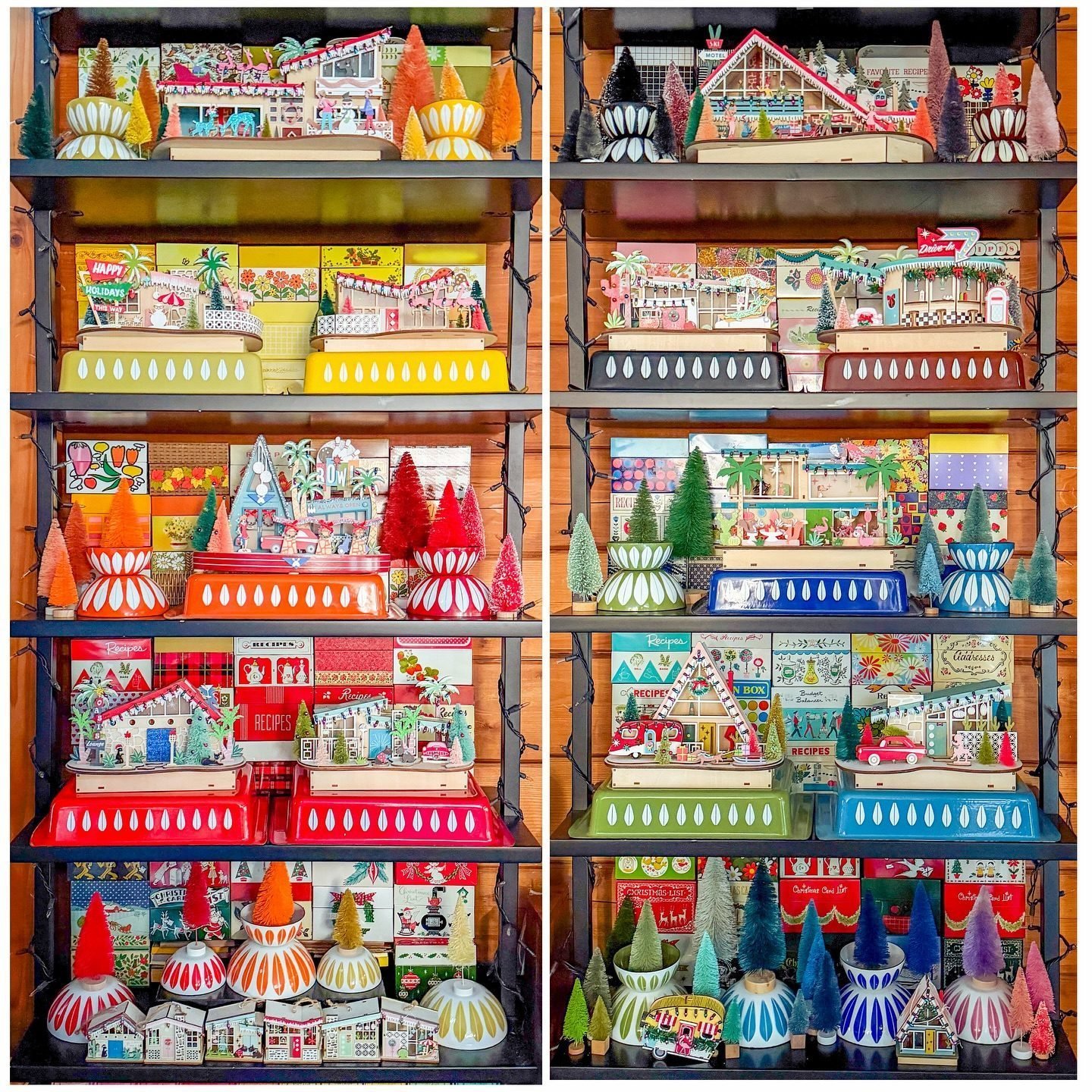 Laser Cut Wood Holiday Hot Drink Stall LED Light Up Decor - World