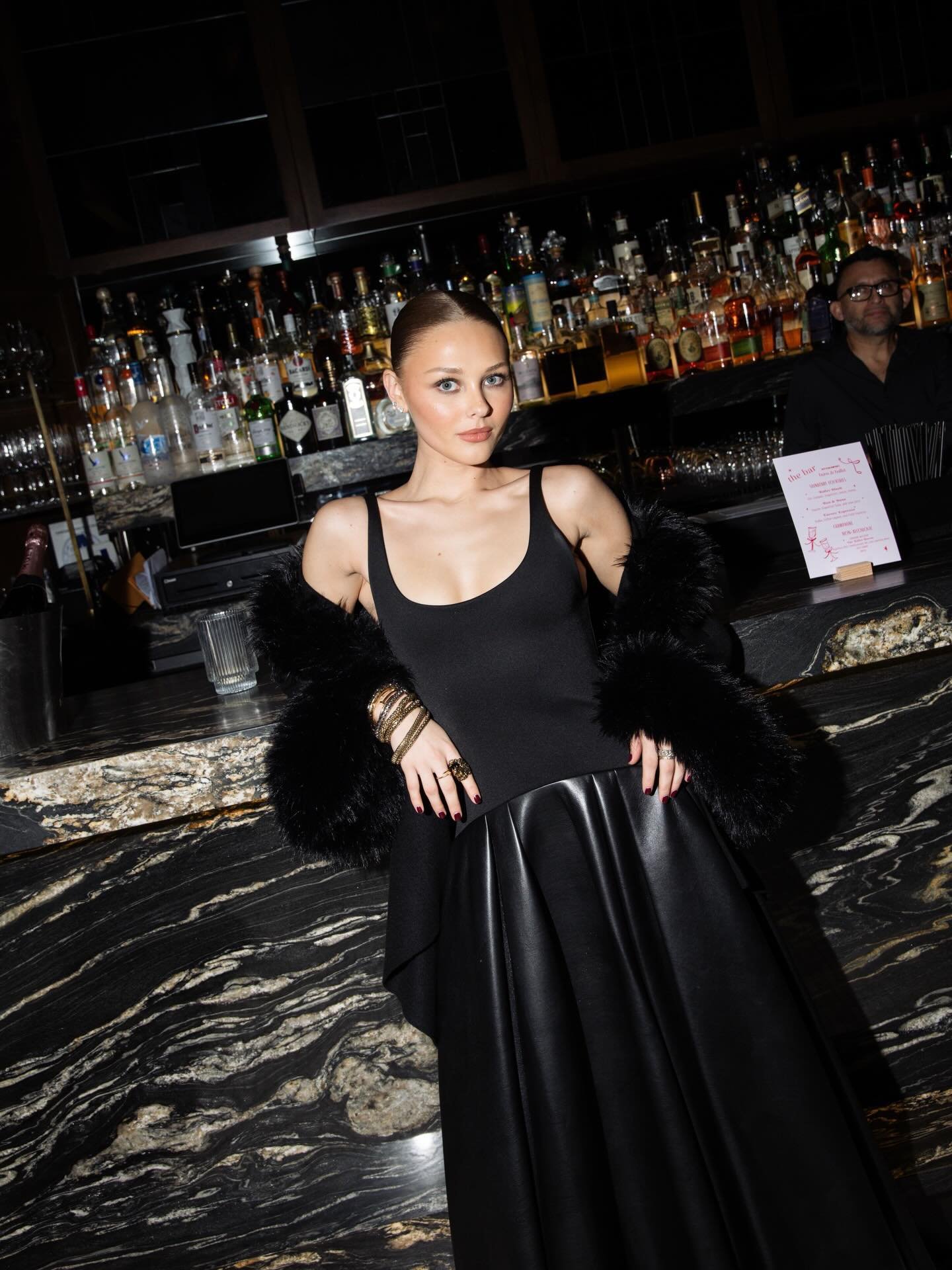 ADLEY DROP WAIST VEGAN DRESS in BLACK | ALICE + OLIVIA