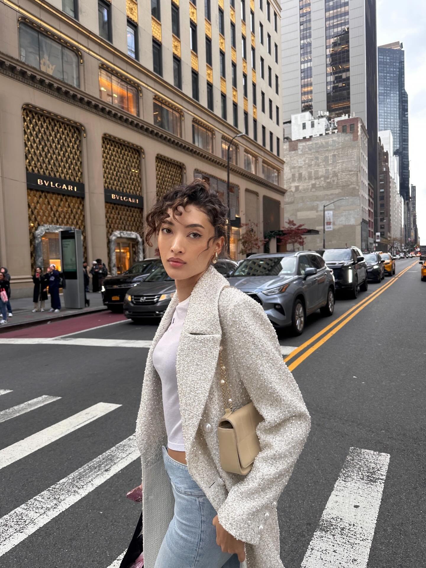 NICHOLAS EMBELLISHED COAT in OFF WHITE | ALICE + OLIVIA