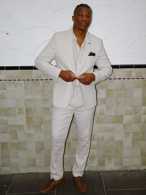 Carter Stretch Linen Blend Slim Suit Jacket