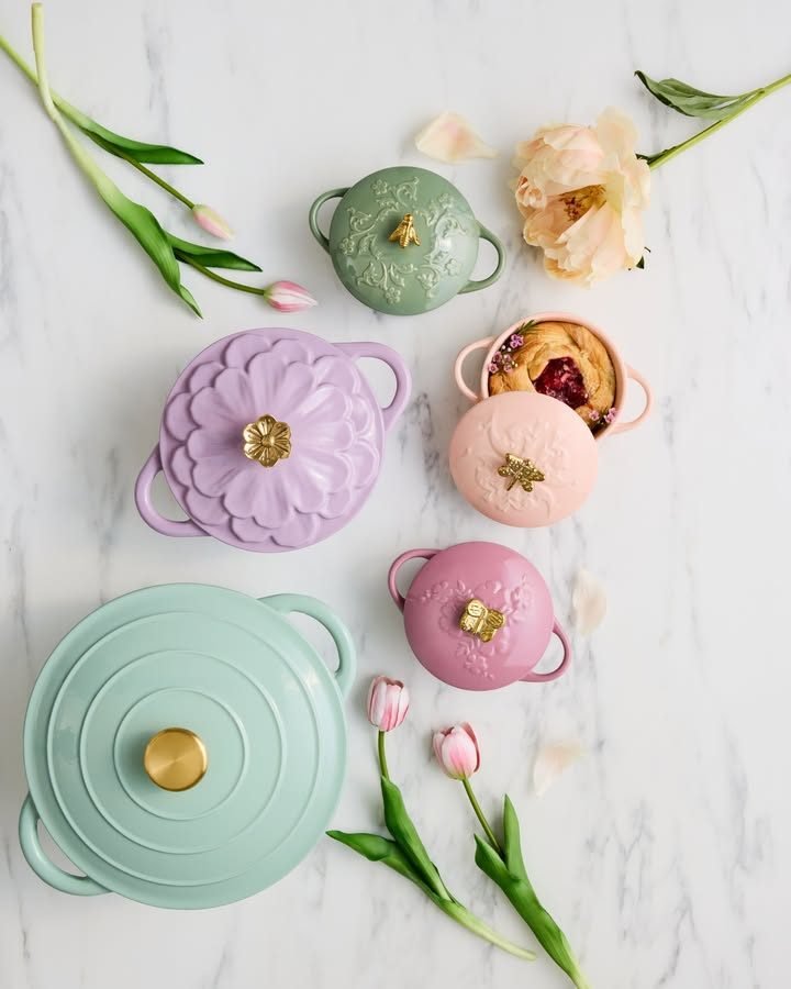 Ceramic Embossed Floral Gold Insect Cocotte Baking Dish - World Market