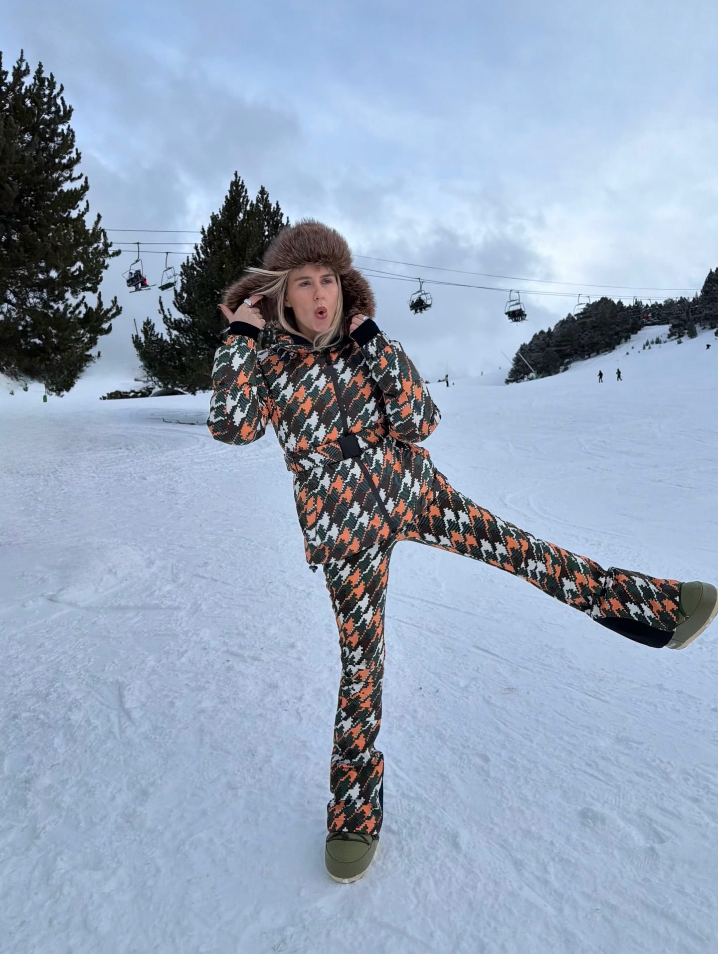 Houndstooth Candice Down Parka Jacket | Perfect Moment