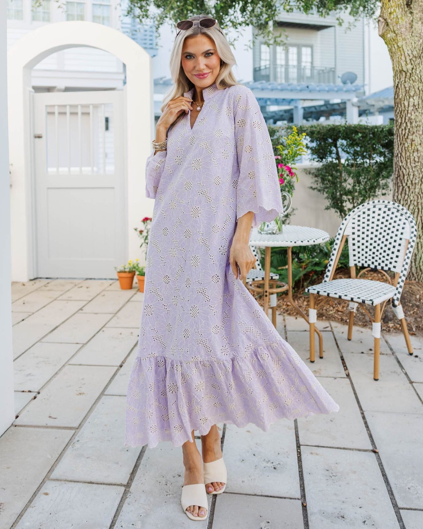 My Kind Of Day Lavender Floral Eyelet Midi Dress – Shop the Mint