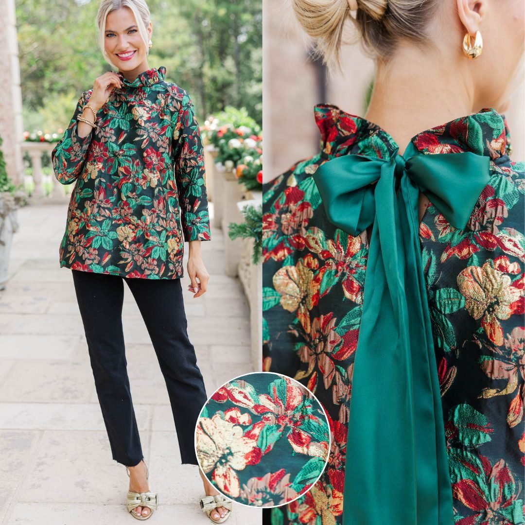 This Is It Emerald Green Floral Blouse – Shop the Mint