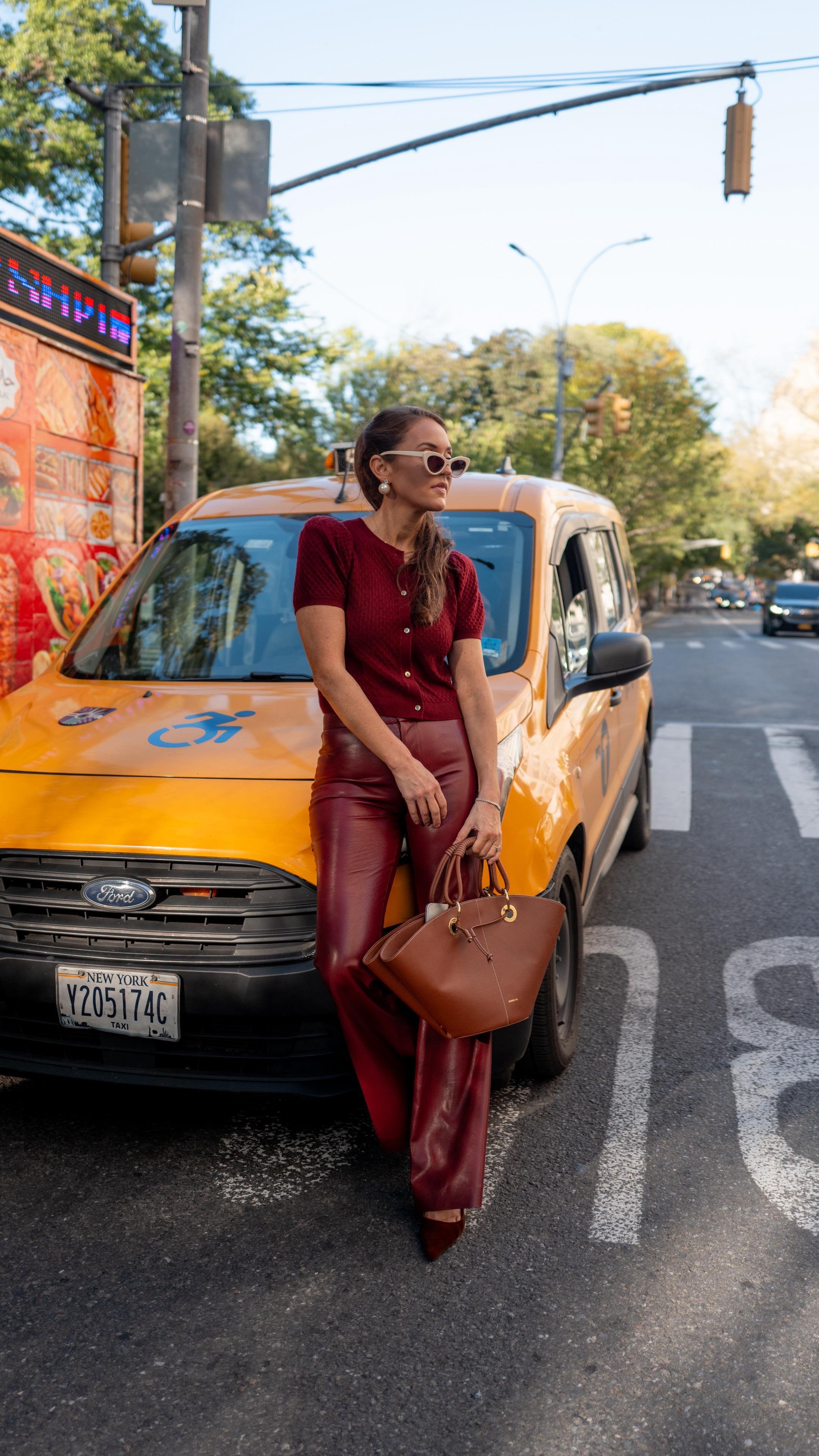 ANDREW VEGAN PANT in OXBLOOD | ALICE + OLIVIA