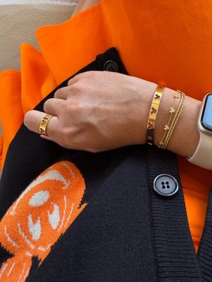 Mickey Mouse Outline 18K Gold Plated Sterling Silver Ring - Gold