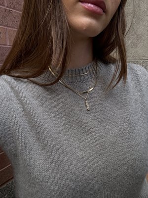 Mini Pavé Script Cluster Custom Nameplate Necklace - 1 Name