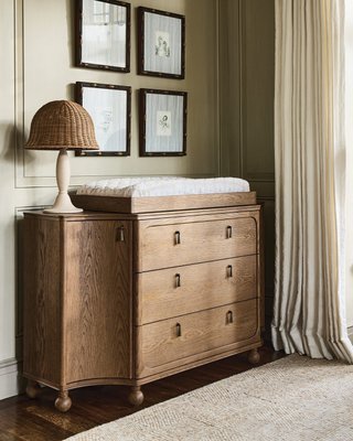 Thurloe 58" Oak Wood Kids 3-Drawer Dresser by Jake Arnold - image 7 of 9