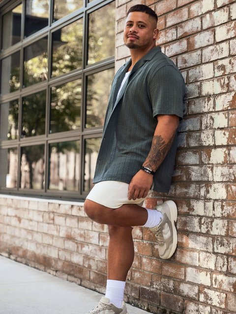 From morning coffee to casual meet-ups, a short sleeve shirt and shorts combo makes the perfect outfit.

#outfit #mensfashion #style #bigandtall #axlandco