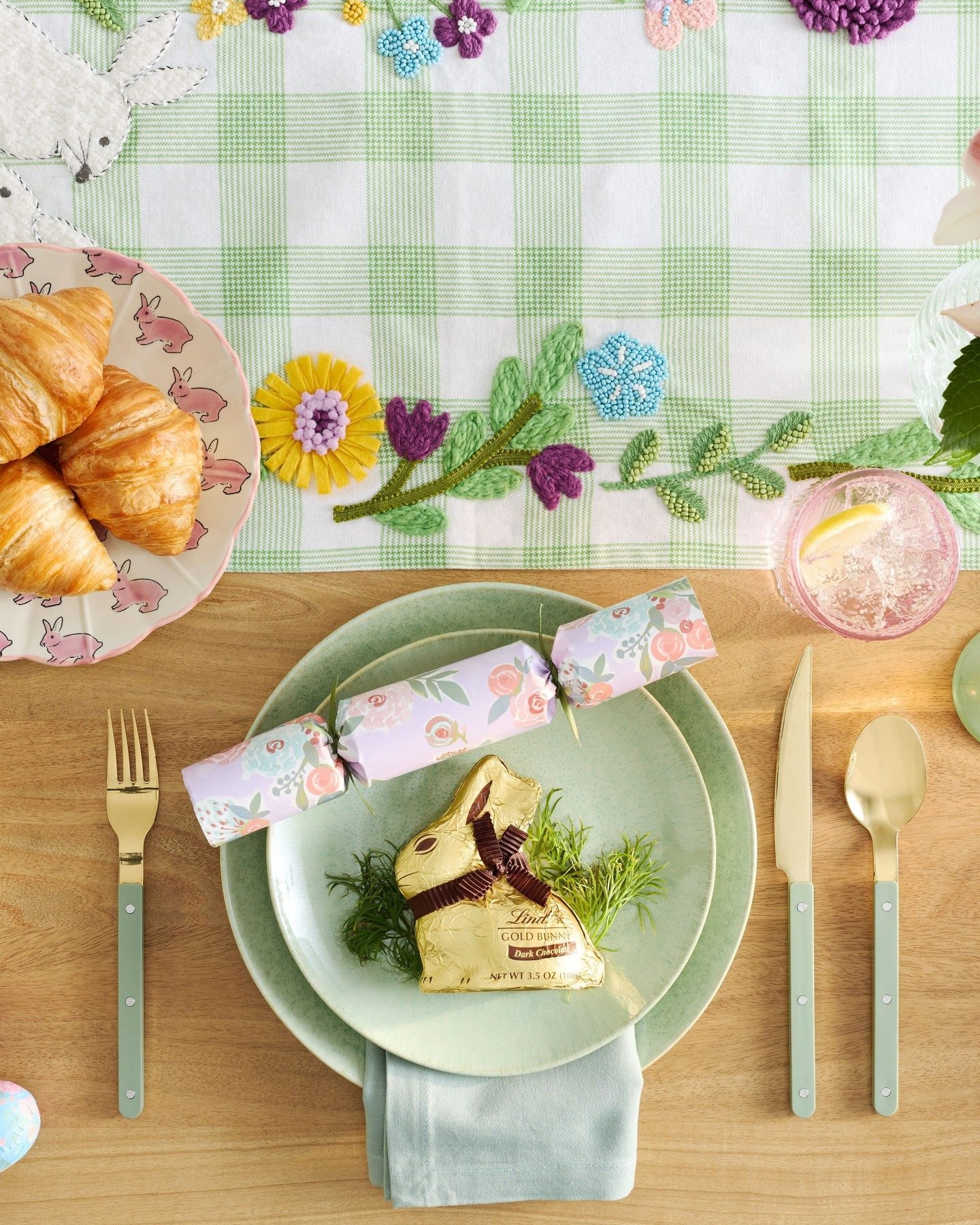 Flora Flower and Bunny Hand Painted Salad Plate - World Market