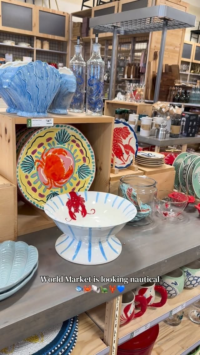 Red and Green Crab Hand Painted Appetizer Plate - World Market