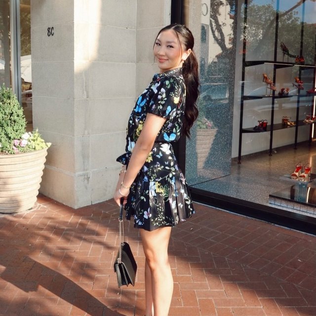 alice and olivia cora mini dress Cora Mini Dress in Endless Blossom Blue Iris