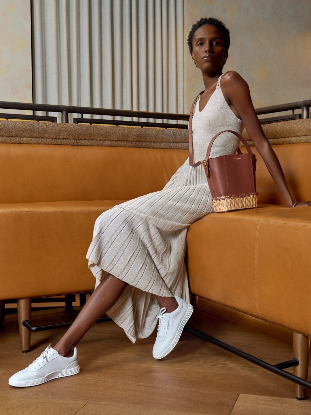 Women's Alexandria Small Bucket Crossbody Bag in Brown | Cole Haan Women's Alexandria Small Bucket Crossbody Bag in Brown | Cole Haan