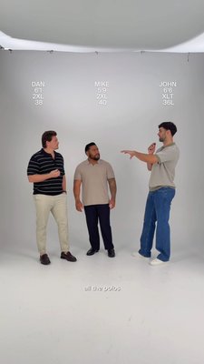 Dan wears the Elton Knit Stripe Polo, John is in the Travis Stripe Knit Polo, and Mike wears the Arlo Knit Polo.

From bold stripes to clean knits, our polo range is designed to cover every style and fit, whether you’re dressing it up or keeping it casual.

#johnnybigg #menswear #bigandtall #tallmenswear #polostyle #mensfashion #everydaystyle