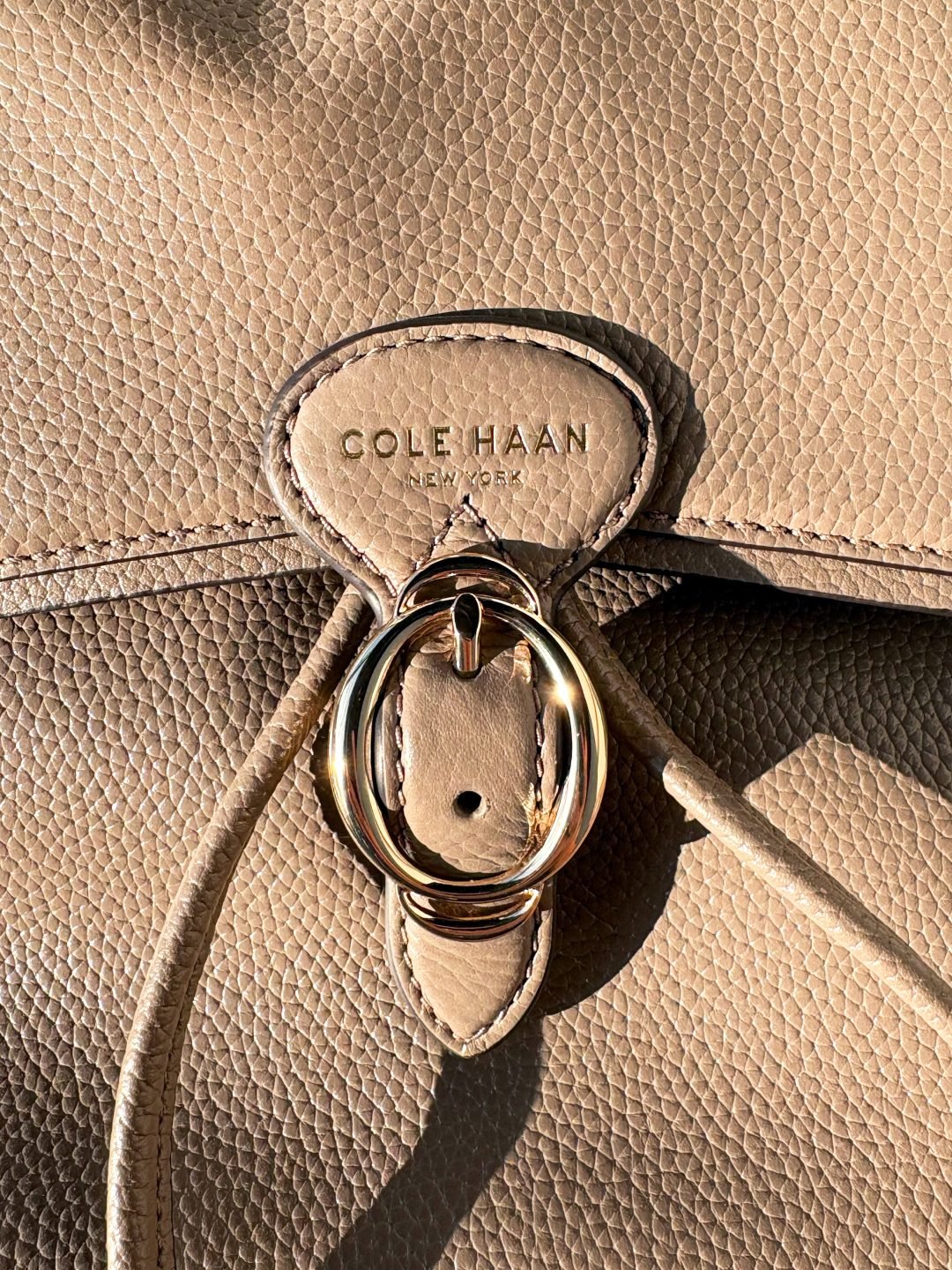 Women's Alexandria Flap Medium Backpack in Beige | Cole Haan