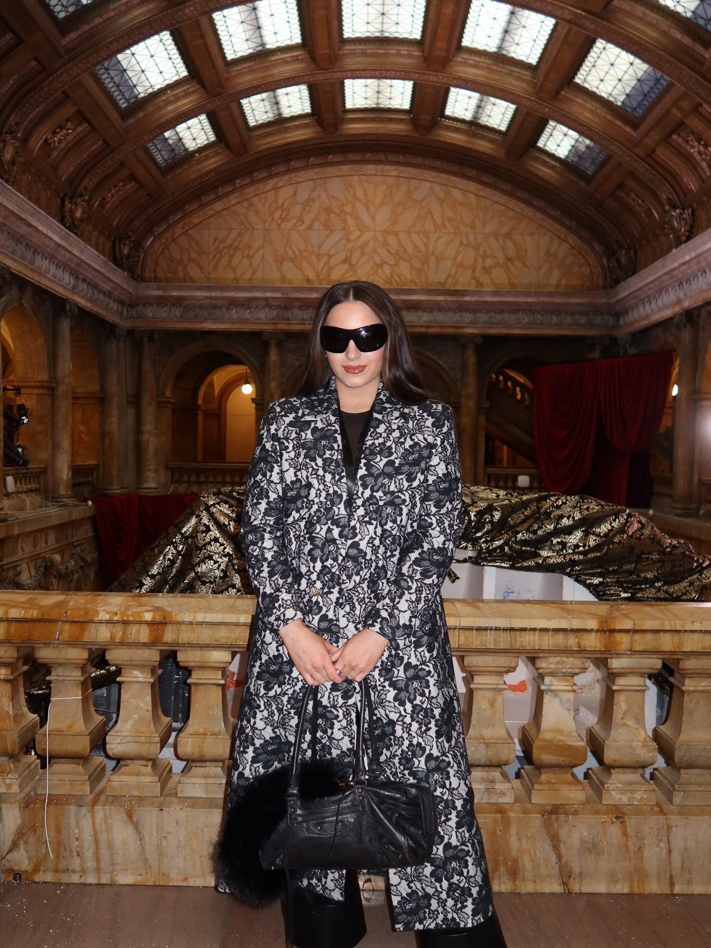JIMMY LACE COAT in OFF WHITE/BLACK | ALICE + OLIVIA