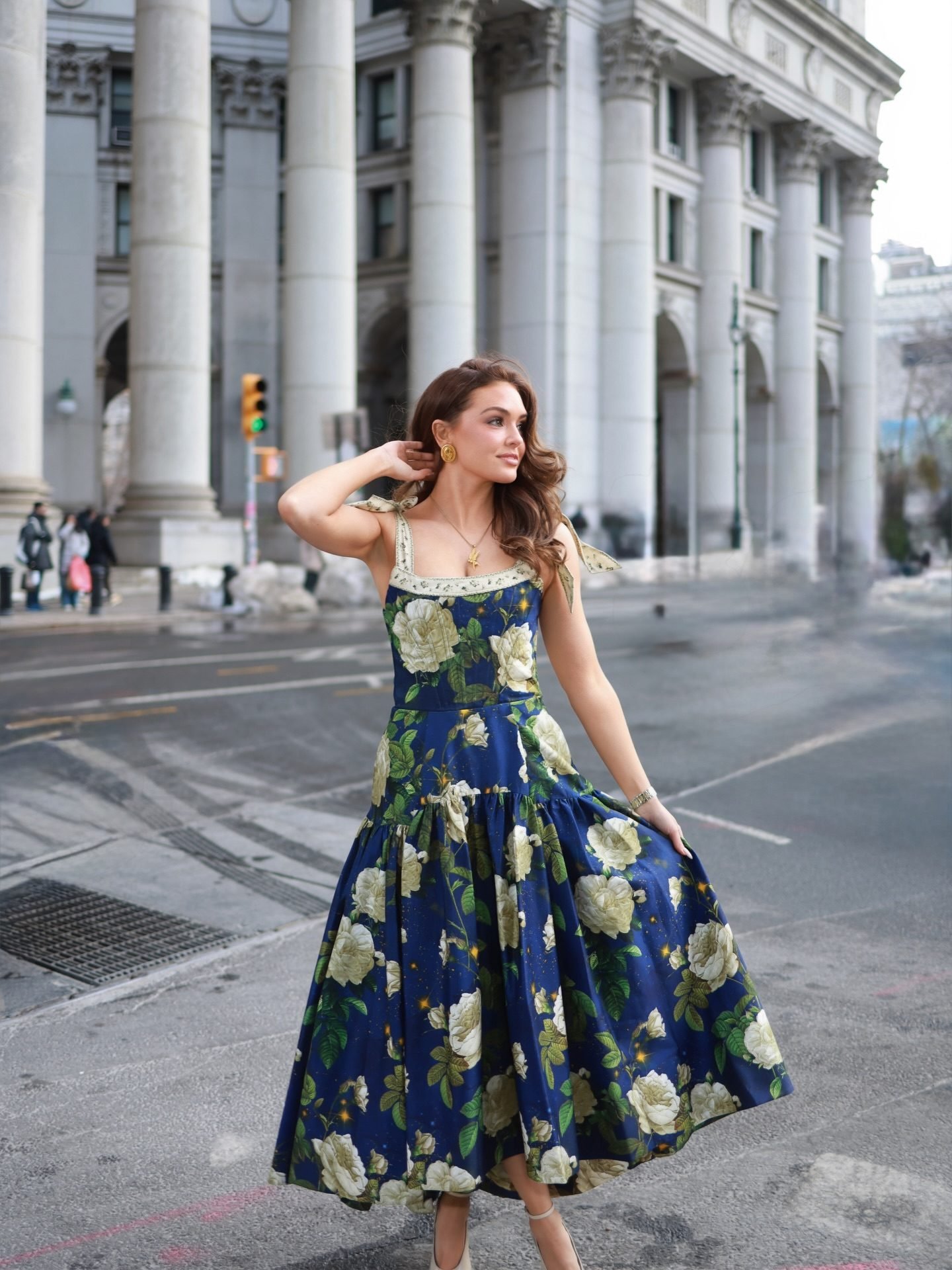 ROSALEE MIDI DRESS in TWILIGHT EDEN | ALICE + OLIVIA