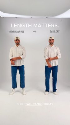 Length matters.

John is 6’6 and here’s the difference between our regular fit and our tall fit. Designed with extra length where tall guys actually need it.

If you’re tall, this is your fit.
Don’t say we didn’t warn you. 

#johnnybigg #bigandtall #tallrange #tallfit #tallmenswear