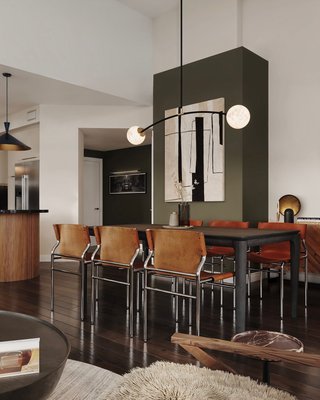 Surf Sling Brown Leather Dining Chair - image 13 of 17